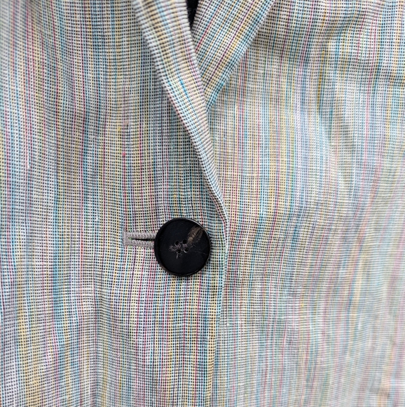 Theory Womens Multicolor Textured Linen Blazer - Picture 3 of 6